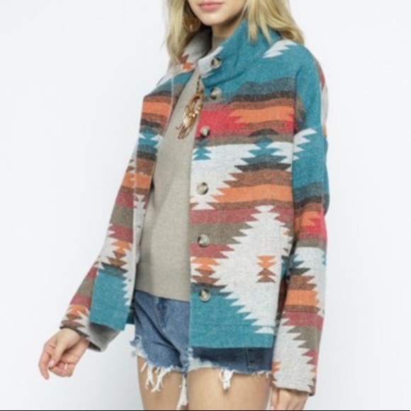 Last Large New! Bohemian Aztec Southwest Pattern Jacket - Picture 7 of 11